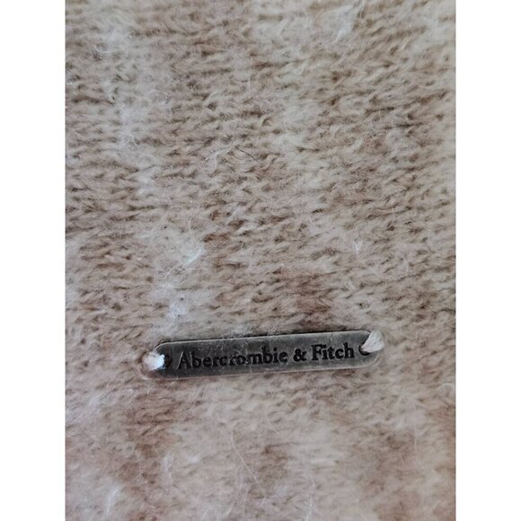 Abercrombie & Fitch Size Small Beige Tan Zebra Print Sweater Animal Scoop Neck - Picture 5 of 10